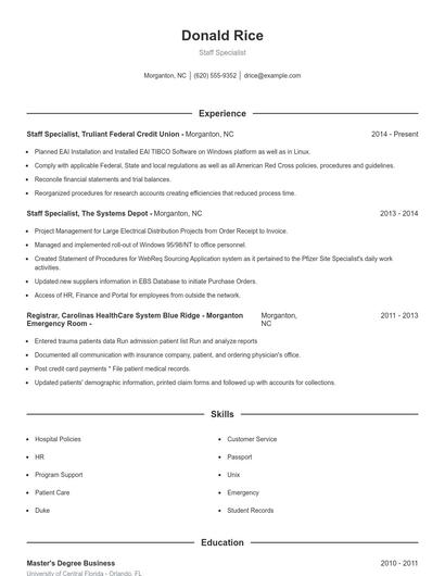 Resume example 1