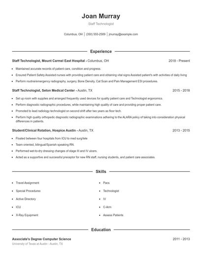 Resume example 1