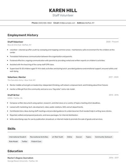 Resume example 2