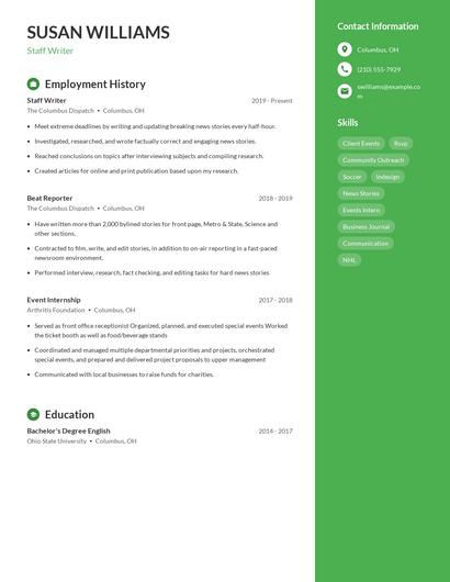 Resume example 4
