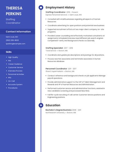 Staffing Coordinator Resume