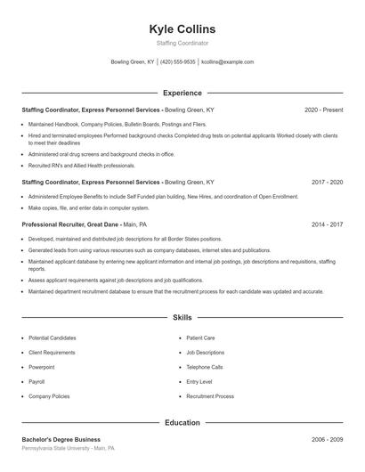 Resume example 1