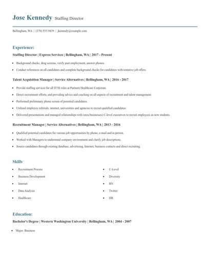 Staffing Director Resume