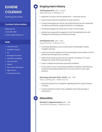 Staffing Recruiter Resume