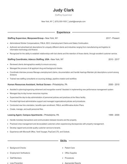 Resume example 1