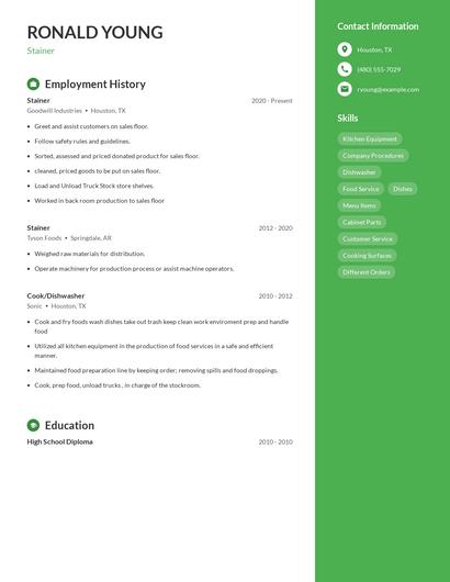 Stainer Resume