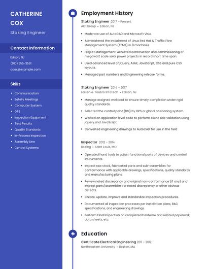 Staking Engineer Resume