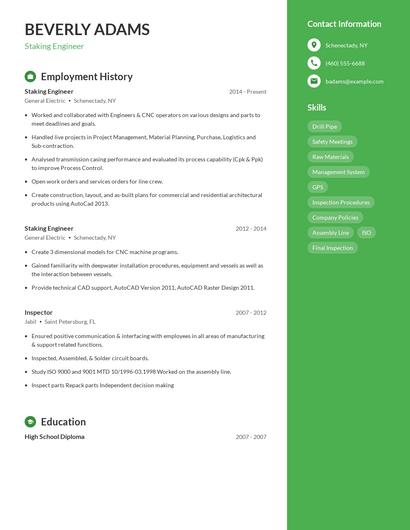 Staking Engineer Resume