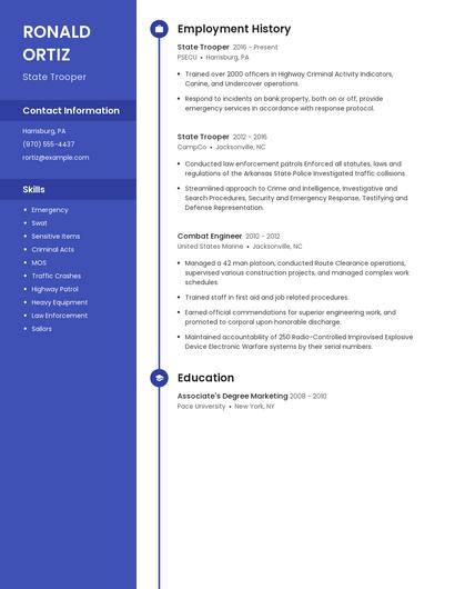 State Trooper Resume