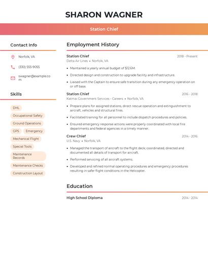 Station Chief Resume