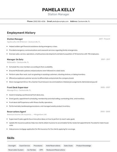 Resume example 2