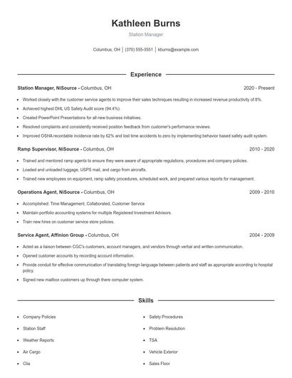 Resume example 1
