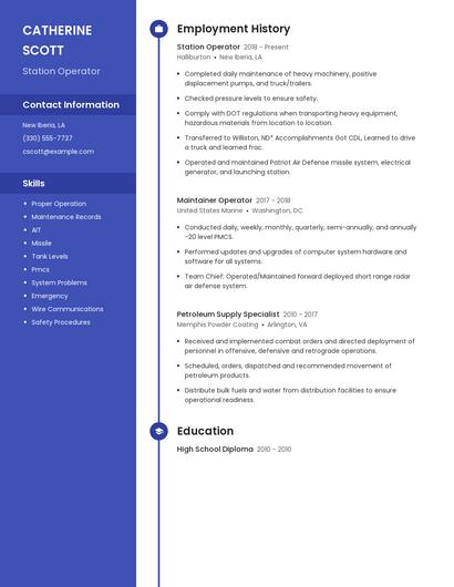 Station Operator Resume