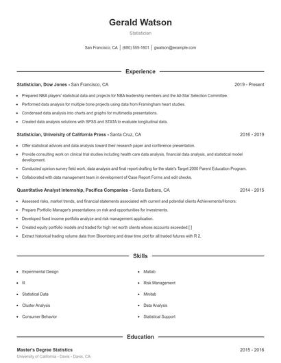 Resume example 1