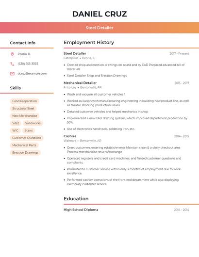 Steel Detailer Resume