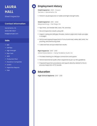 Steel Inspector Resume