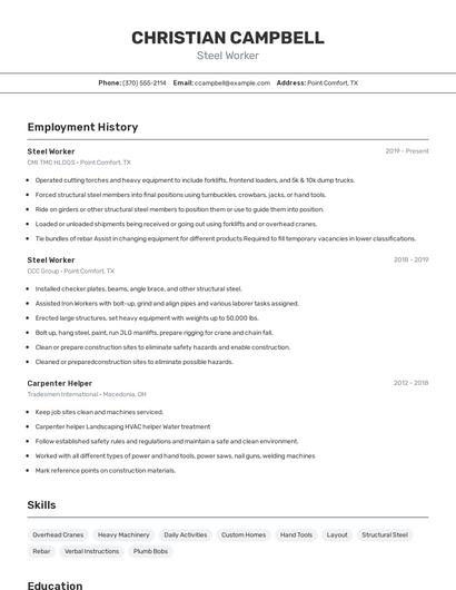 Resume example 2