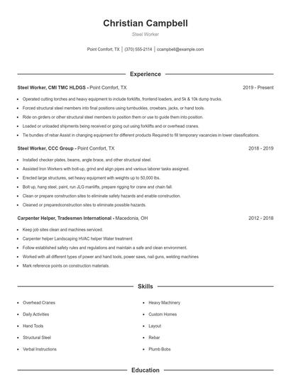 Resume example 1