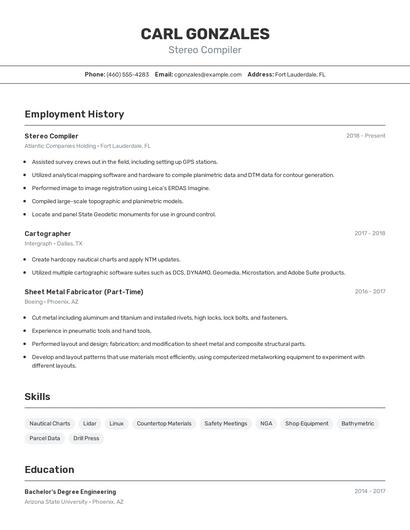 Stereo Compiler Resume
