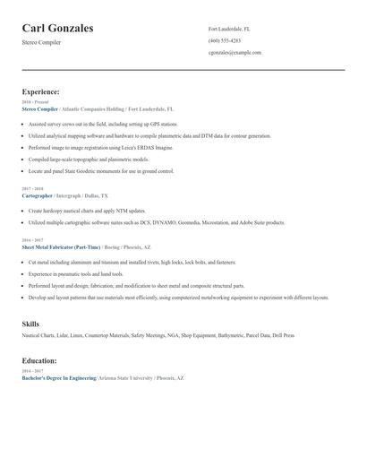 Stereo Compiler Resume