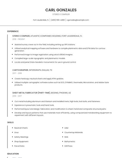 Stereo Compiler Resume