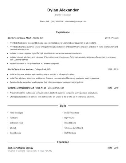 Resume example 1