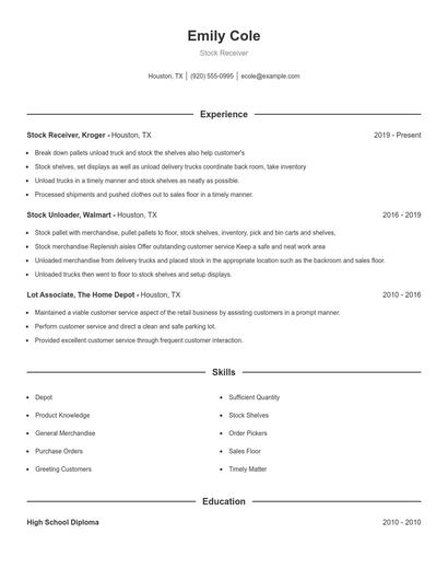 Resume example 1