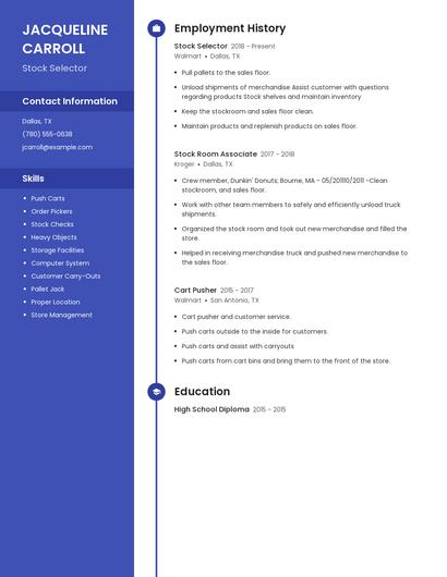 Stock Selector Resume