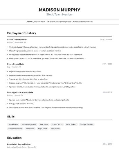 Resume example 2