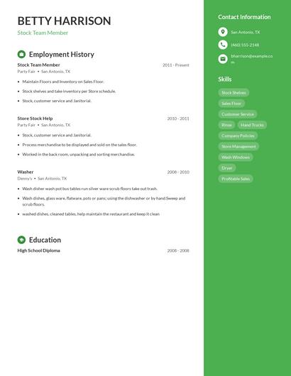 Resume example 5