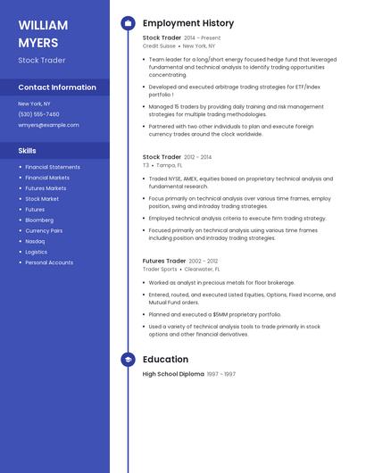 Stock Trader Resume