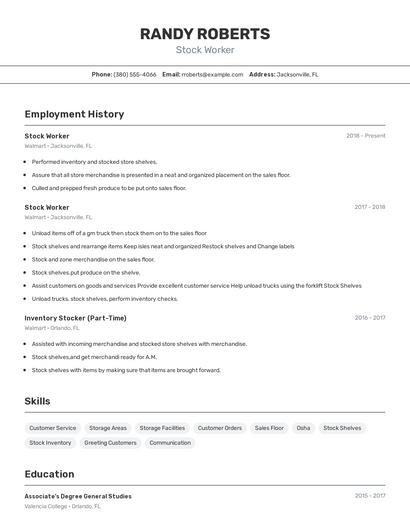 Resume example 2
