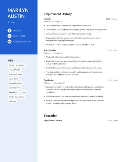 Stocker Resume