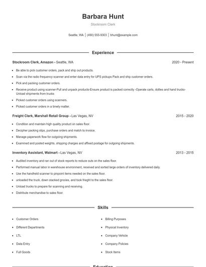 Resume example 1