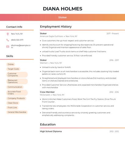 Stoker Resume