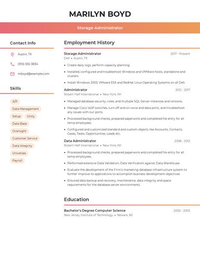 Resume example 3