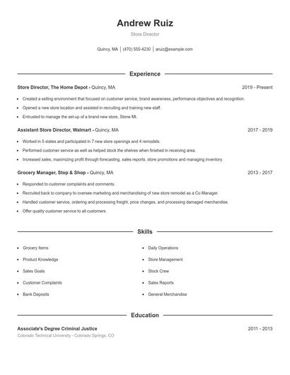 Resume example 1