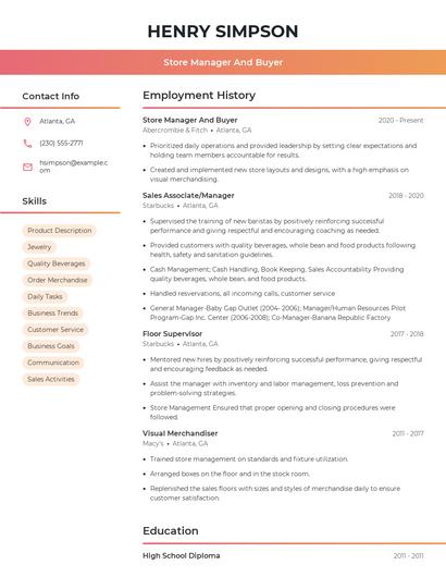 Resume example 3