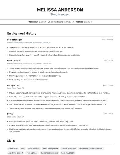 Resume example 2
