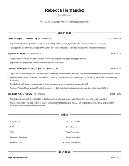 Resume example 1