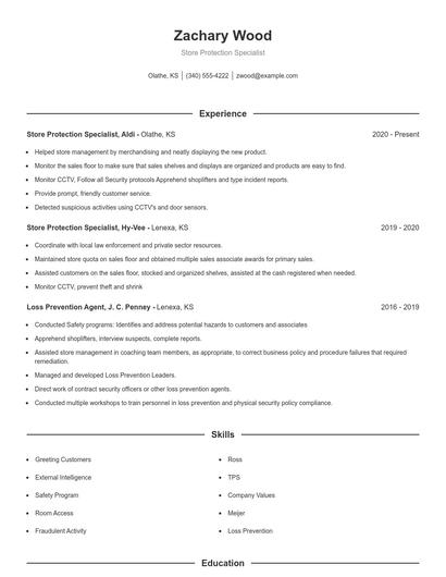 Resume example 1