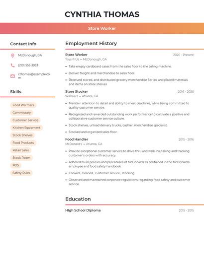 Resume example 3