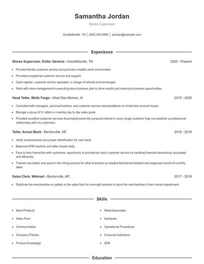 Resume example 1