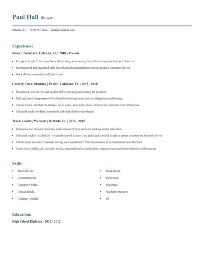 Stower Resume