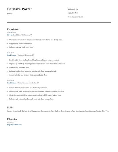 Stower Resume
