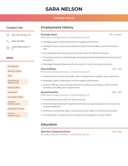 Strategic Buyer Resume