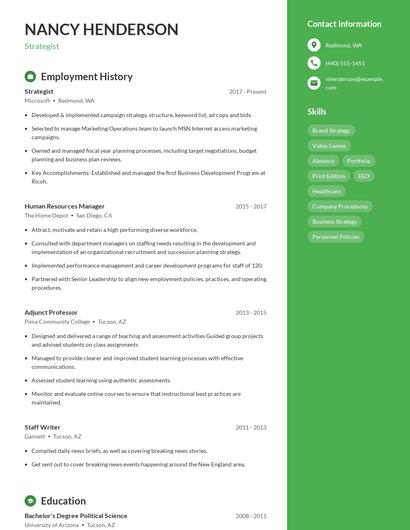 Resume example 5
