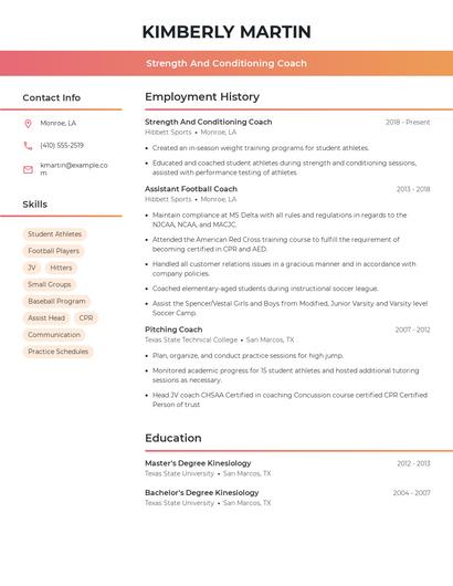 Resume example 3