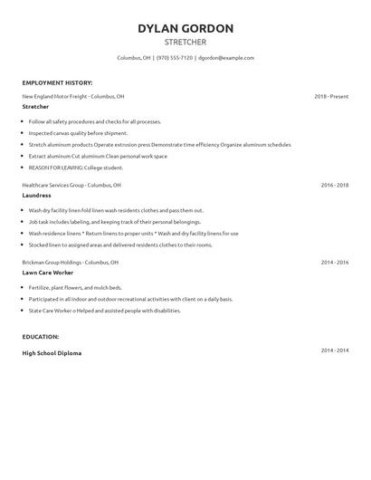 Stretcher Resume