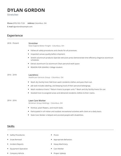 Stretcher Resume